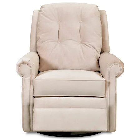 Transitional Swivel Gliding Reclining Chair with Button Tufting